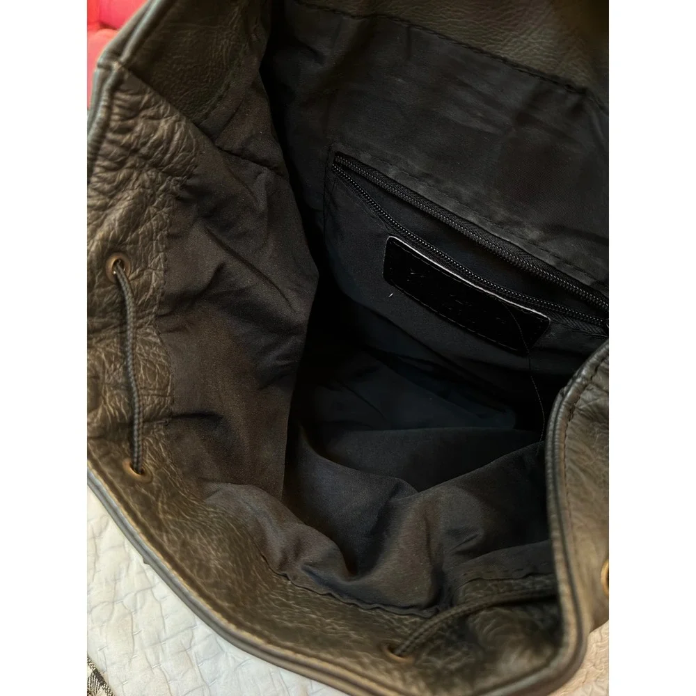 Black Genuine Leather  Backpack